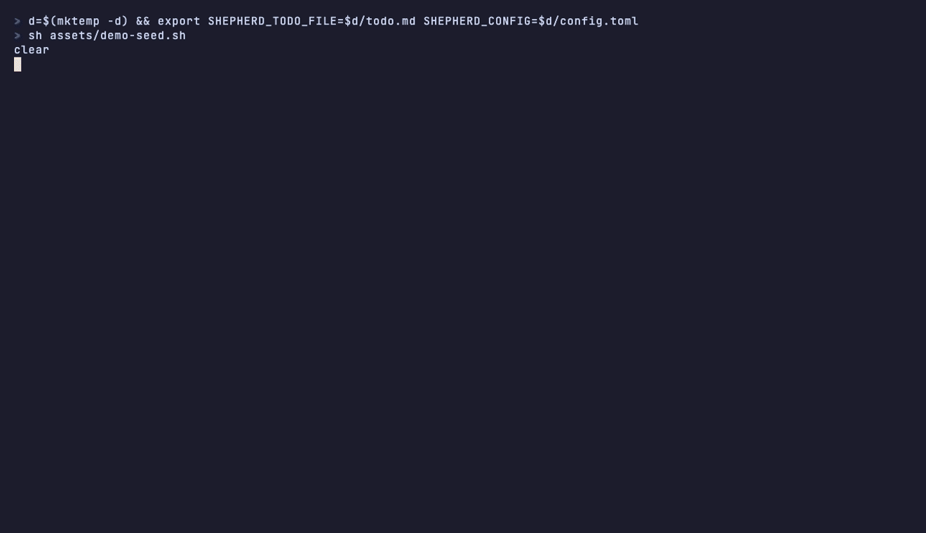 shepherd: moving around the board, adding, completing, tagging and filtering